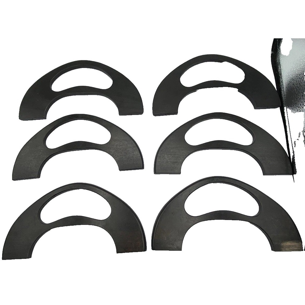 Black Solid Wood Bermuda Bag Handbag Handles for Crafting Bags Set of 6